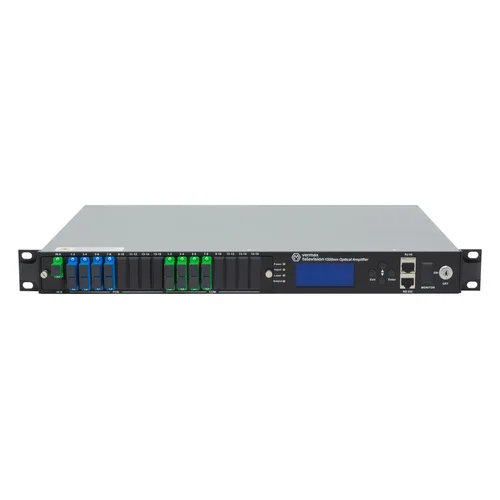 Оптический усилитель VERMAX для сетей КТВ, 1 вход, 8*20dBm выход, CWDM 1310/1490/1550, RT1, 1U